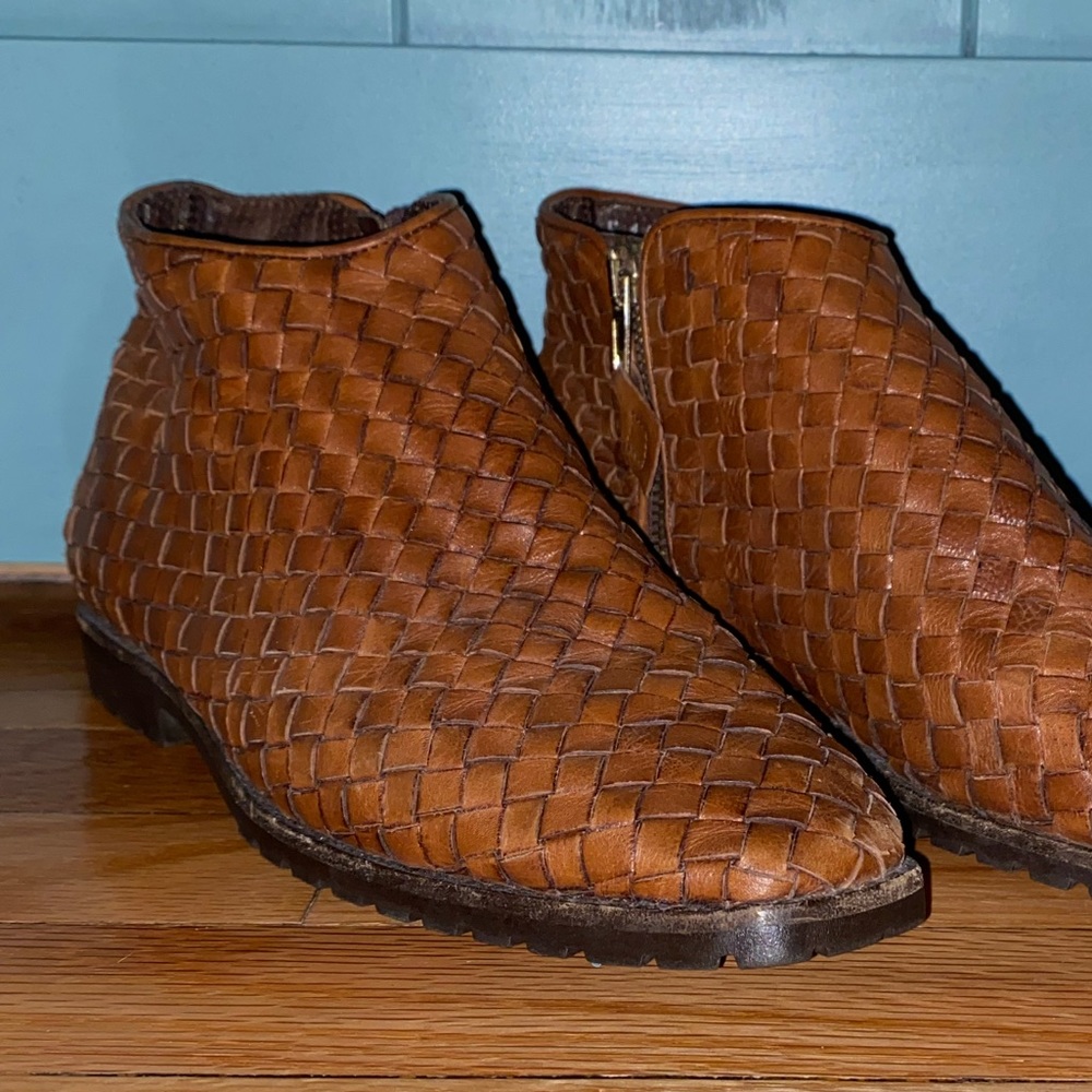 Cole Haan Leather Basket Weave Bootie